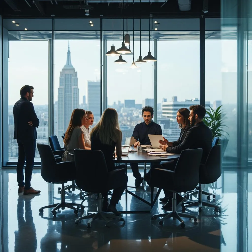 Team of professional consultants in modern office